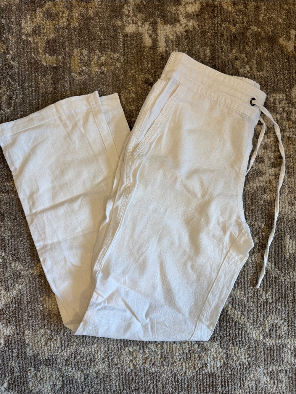 For Cynthia White Drawstring Linen